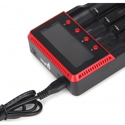 Cargador Ultrafire H4 4 bahías inteligente con Display