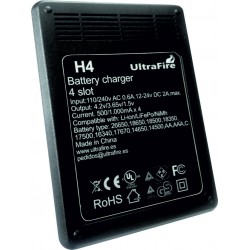 Cargador Ultrafire H4 4 bahías inteligente con Display