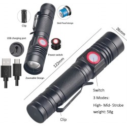 Linterna USB-Zoom SR180 800 Lm