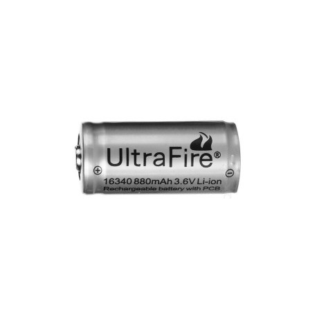 Batería de Litio 16340 3,7v 880mA Protegida Ultrafire 