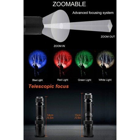 Linterna Zoom Led Multi color Ultrafire