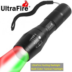 Linterna Zoom Ultrafire UF-3C 3 Led Blanco-Rojo-Verde