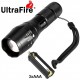 Linterna Zoom Ultrafire UF-3C 3 Led Blanco-Rojo-Verde