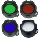 Filtros de colores 34mm para Linterna Ultrafire A100