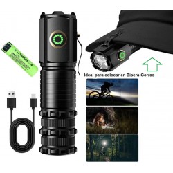 Linterna USB-Compacta F350 con Batería 18650