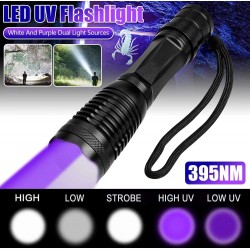 Linterna Led 800Lm. Luz Blanca y UV