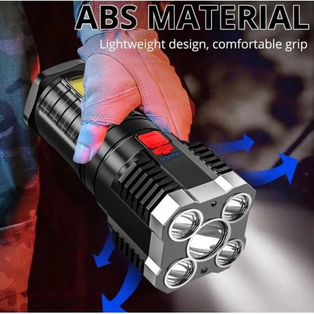 Foco-Linterna, Cob Lateral de Mano 5 Led HY912