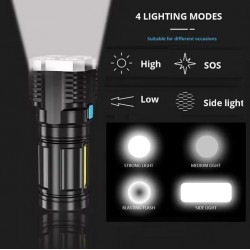 Foco-Linterna, Cob Lateral de Mano 5 Led HY912