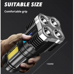 Foco-Linterna, Cob Lateral de Mano 5 Led LS03