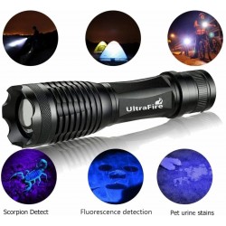 Linterna Led 800Lm. Luz Blanca y UV