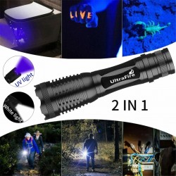 Linterna Led 800Lm. Luz Blanca y UV