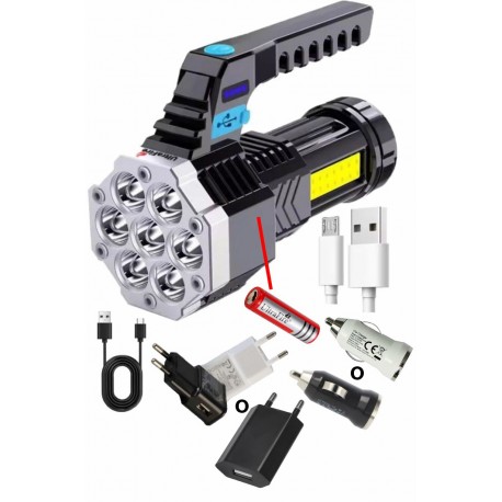 Foco-Linterna, Cob Lateral de Mano 7 Led LS03