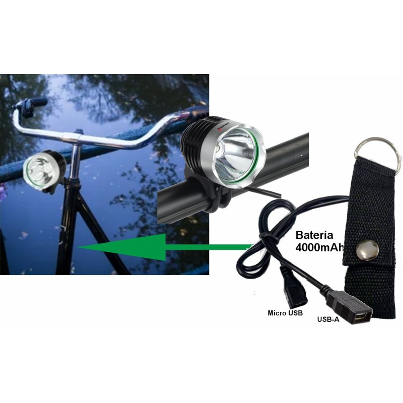 Linterna de Bicicleta USB T6