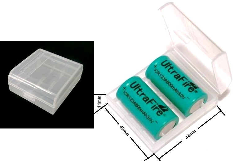 Estuches de 2 Baterías CR123 o 16340