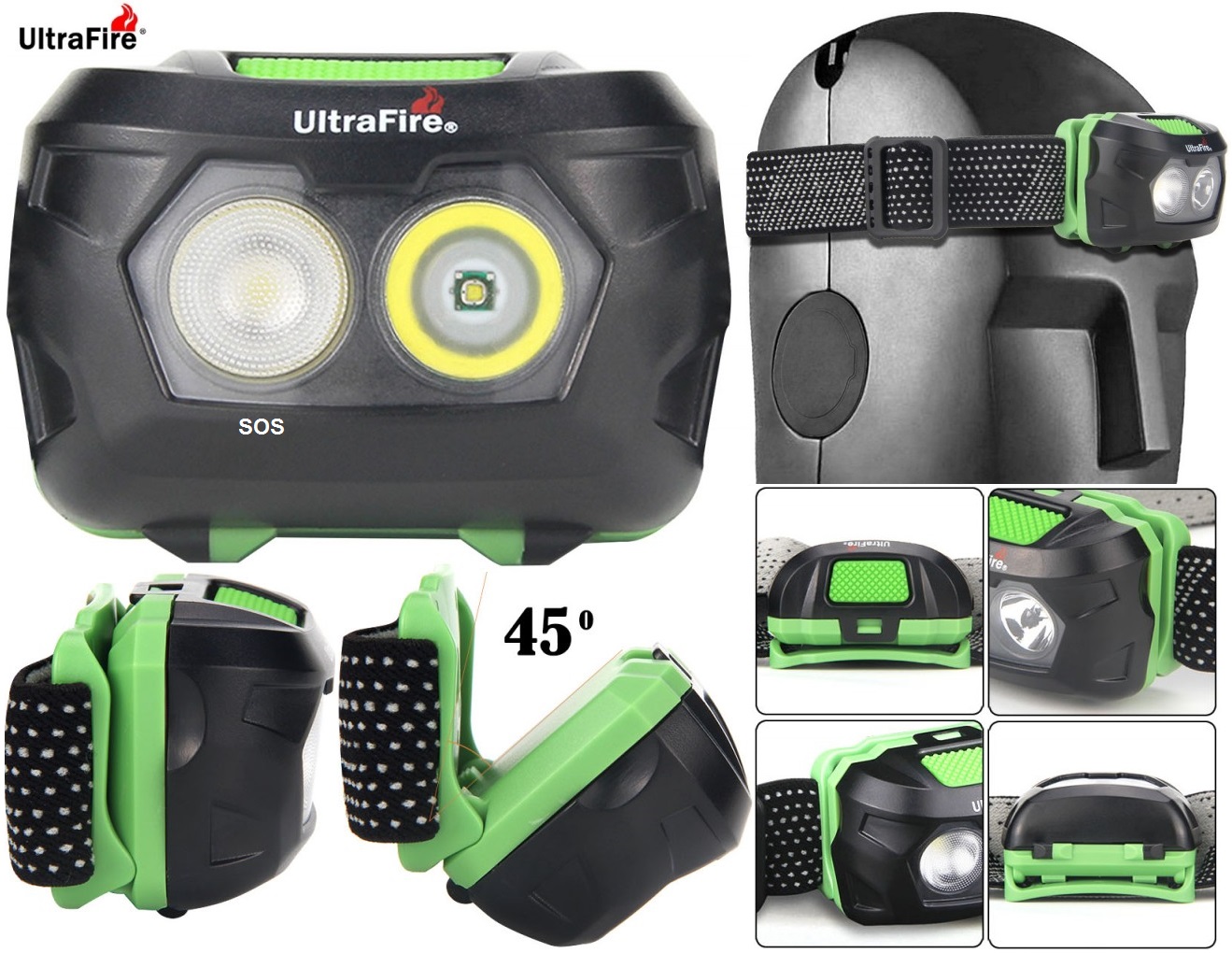 Linterna Ultrafire W05 de cabeza